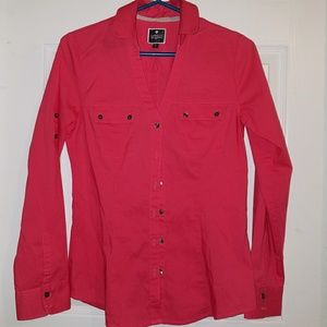 Watermelon pink express button down shirt